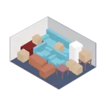 Illustration of a 15×20 storage unit